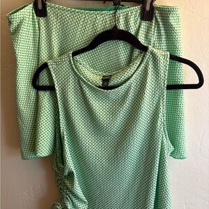 wild fable Mint Green Knit Top and Skirt Set